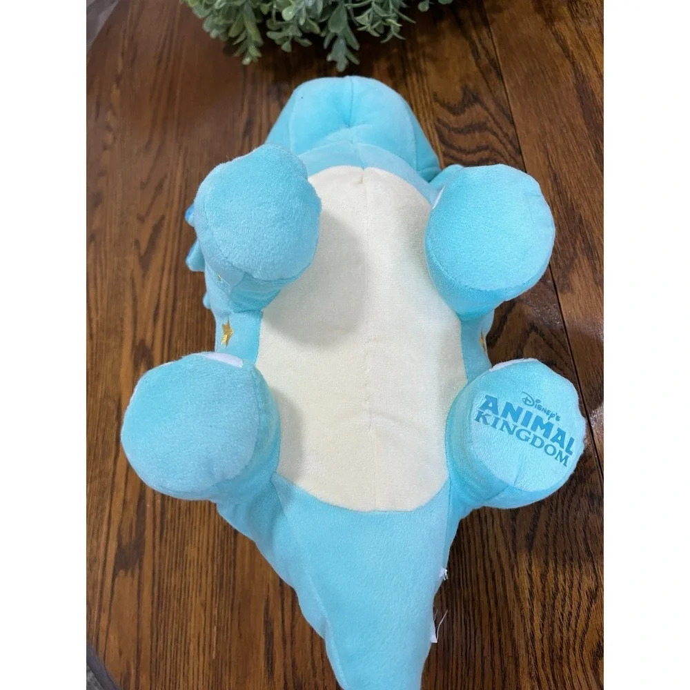 Disney Animal Kingdom Dinosaur Plush Blue Triceratops‎ Dinoland Gold Stars 10